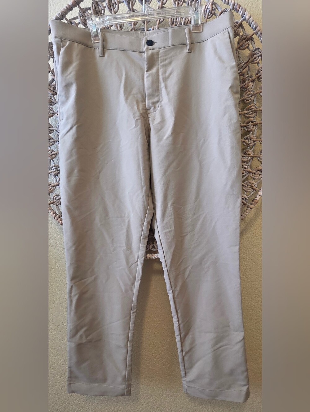 Banana Republic Men’s 36x30 Khaki Performance Pants Stretch Zip Pockets